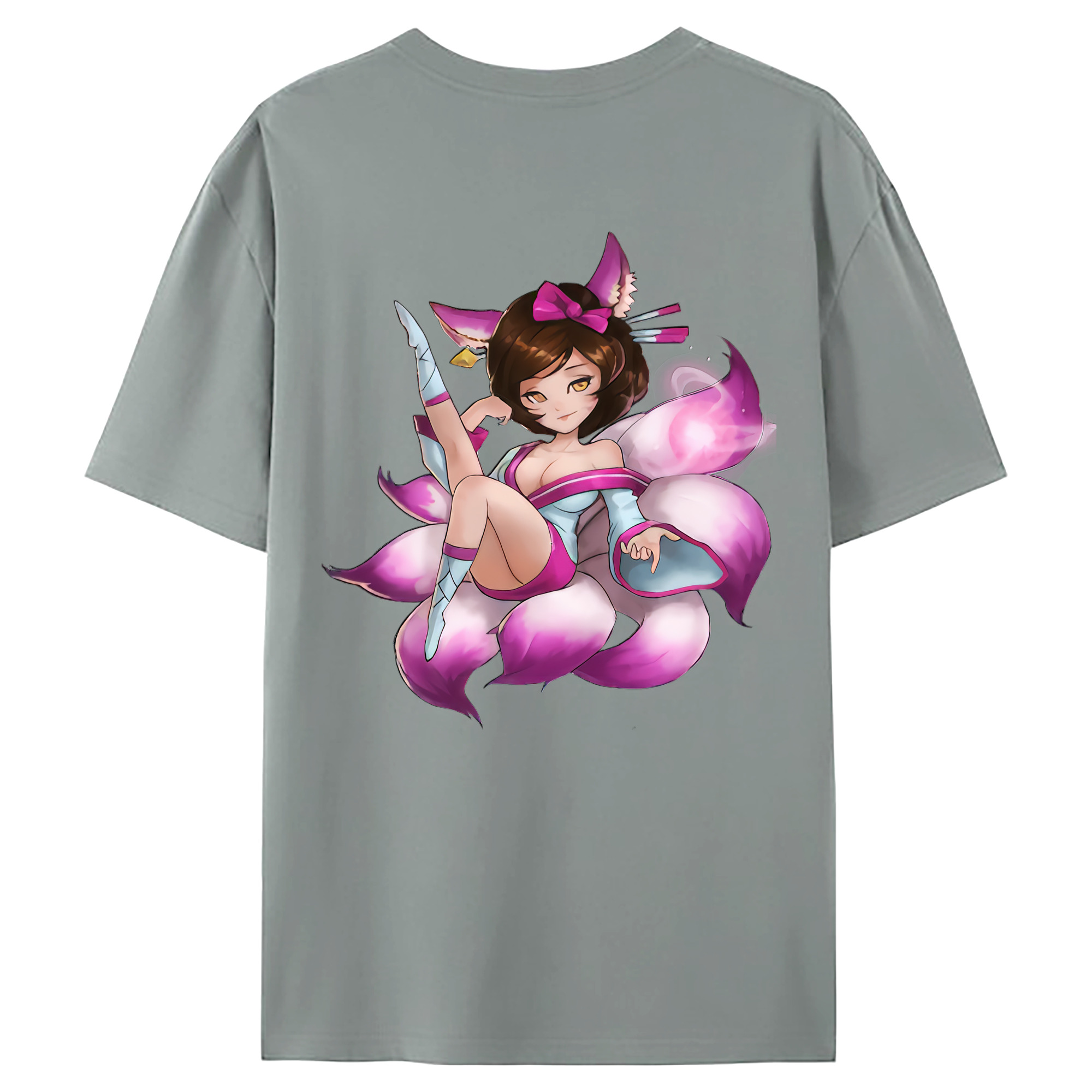 （画像用） リーグ・オブ・レジェンド League of Legends LOL 綿100％ メンズ半袖Tシャツ（バックプリント） 通気性